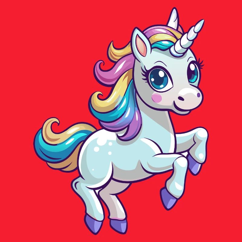 Baby-Einhorn springt