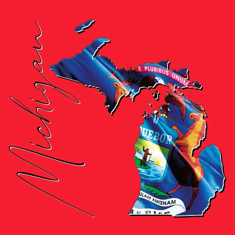 Michigan (USA) | echte Flagge | Flag Map Script