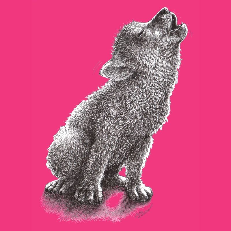 Junger heulender Wolf