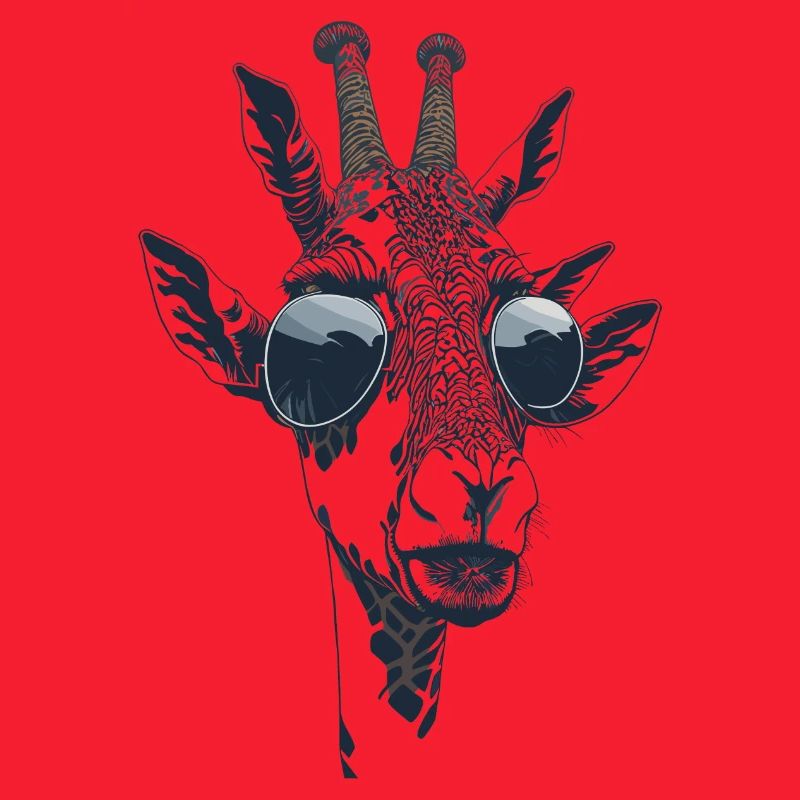 Das Portrait einer Giraffe mit Sonnenbrille