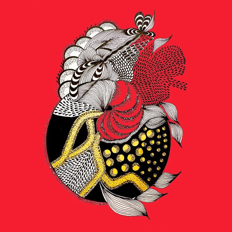 Motif de poisson avec accent doré