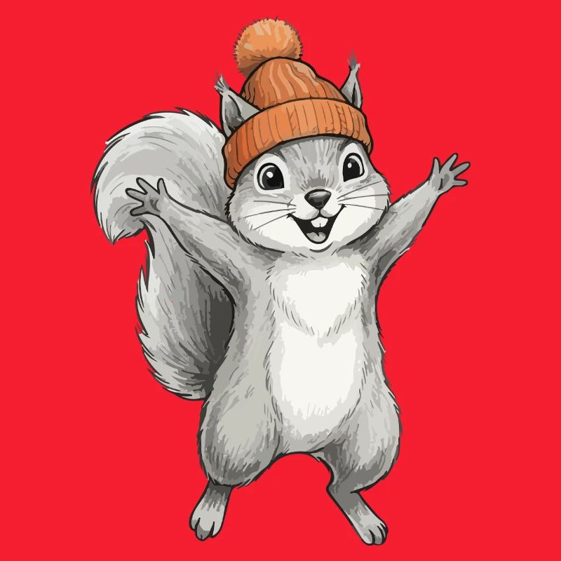 Écureuil avec un bonnet
