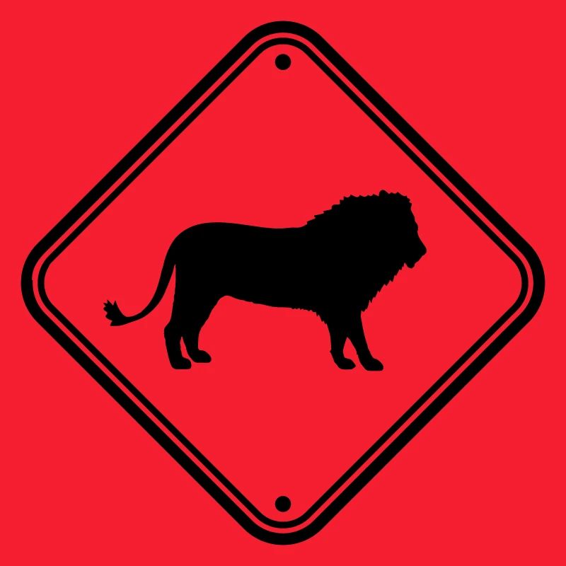 Shield Caution Lion