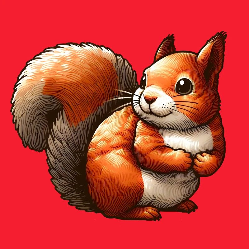Süßes rotes Eichhörnchen