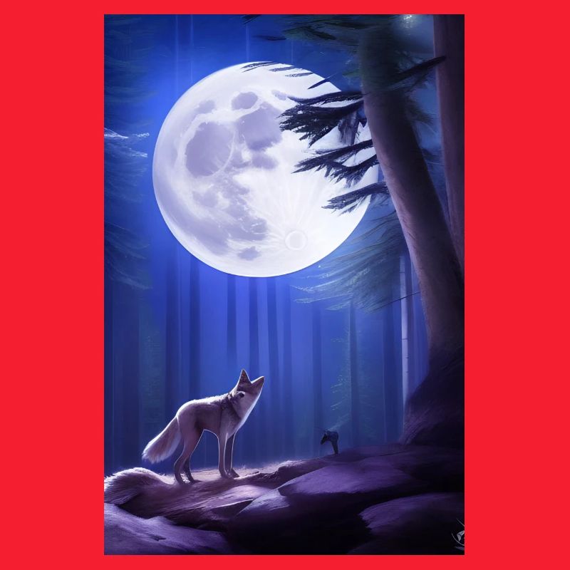 Wolf und Mond