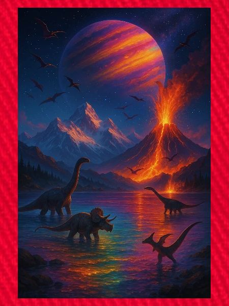Dinosaurier Vulkan Fantasy Universum