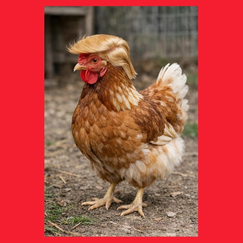 Huhn mit Haarpracht Retro