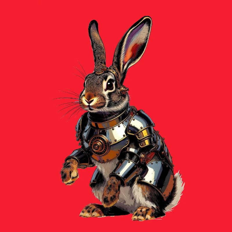 Gepanzerter Kaninchen-Steampunk-Held