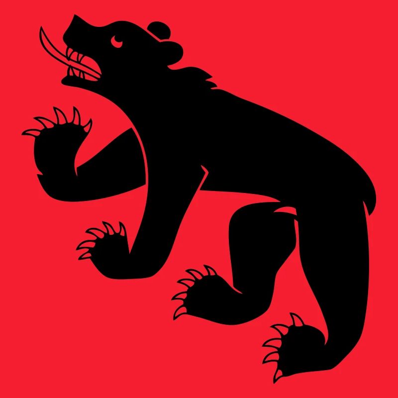 dessin d'un ours symbole drapeau de Berne Suisse