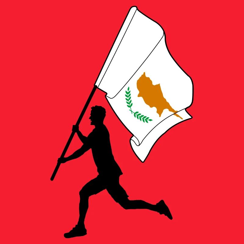 Zypern Flagge Mann läuft