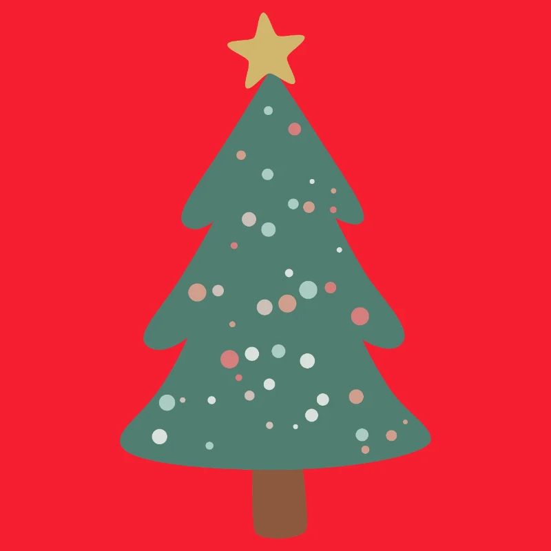 Sapin de Noël vert forêt avec des points