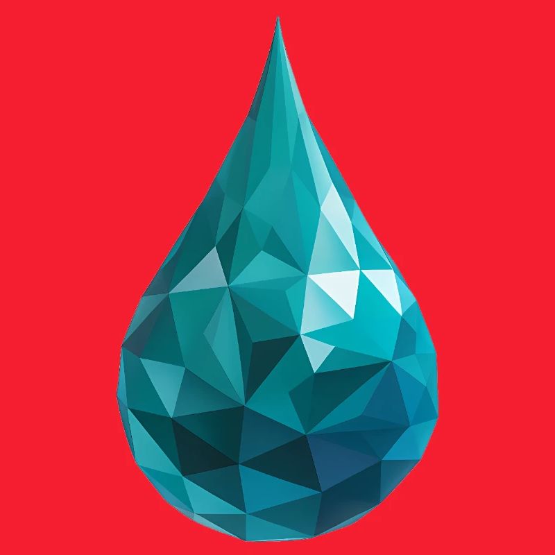Wassertropfen - Cooles Low Poly Logo