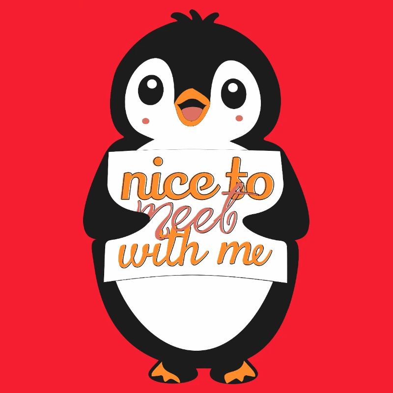 Pinguin-Willkommenszeichen: Schön, mich kennenzulernen