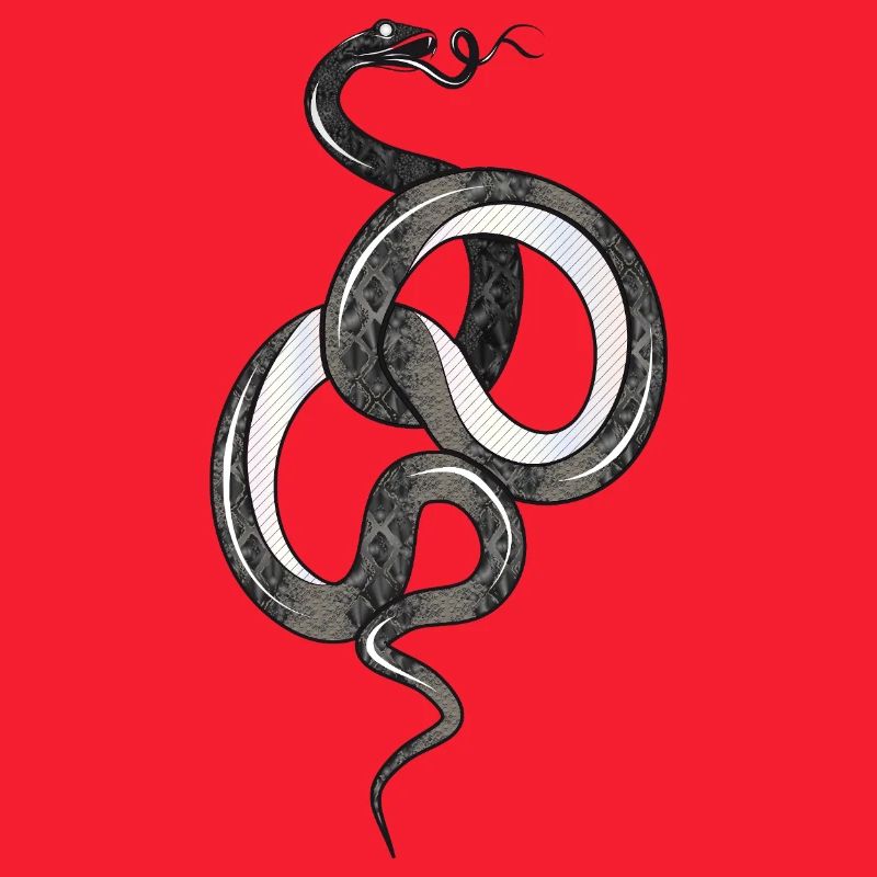 Fascinating snake in black glossy structure