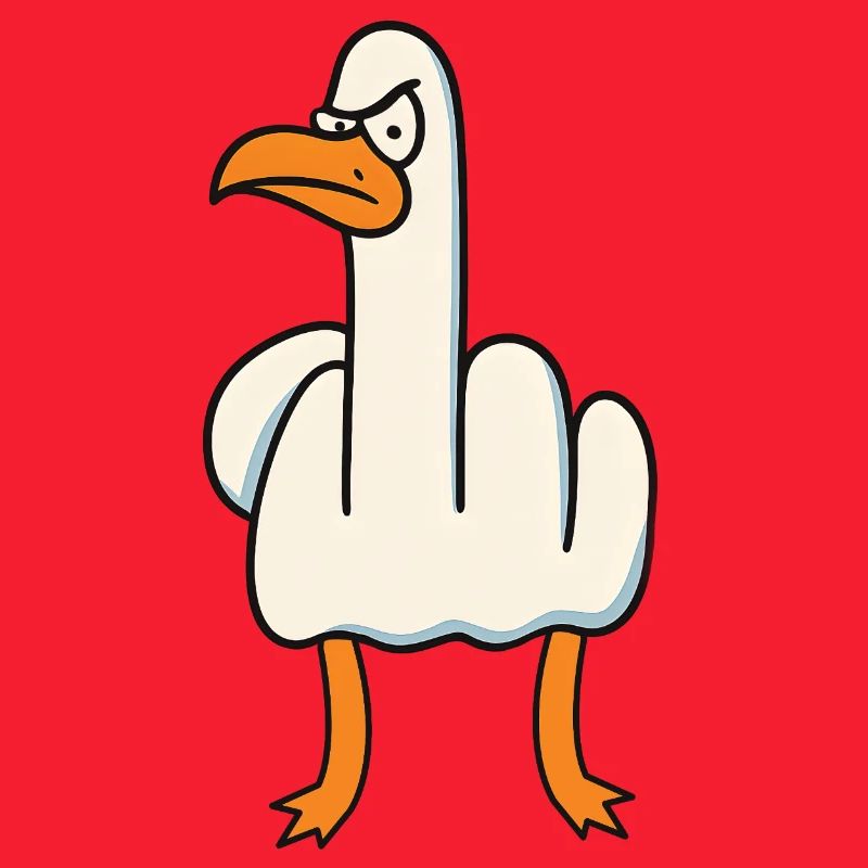 Mittelfinger Gans Sarkasmus