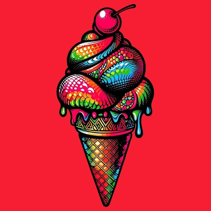 Eiswaffel Eis am Stiel