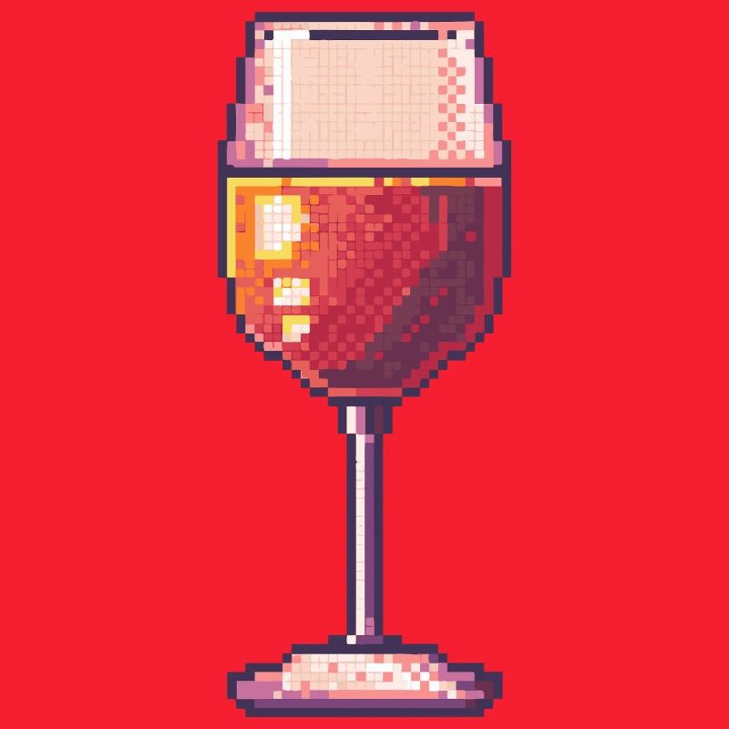 Pixel Weinglas Retro