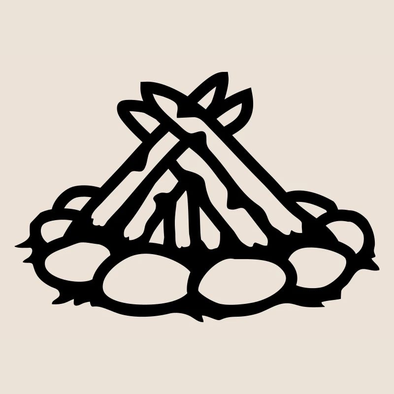 Camping campfire without fire