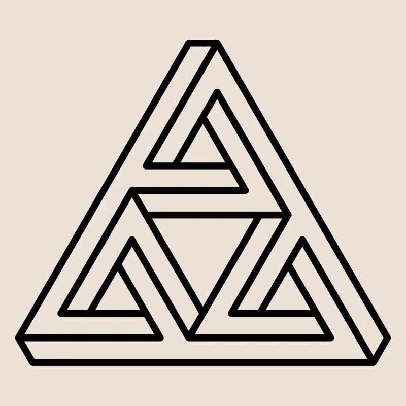impossible figure Escher triangle geometry hipster