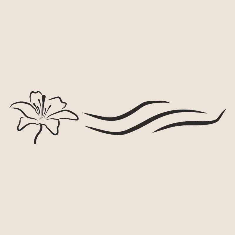 Bloomyvitae - Blüte mit Welle - schwarz