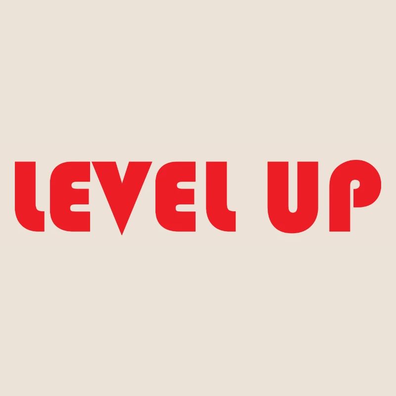 LEVEL UP-Red Text