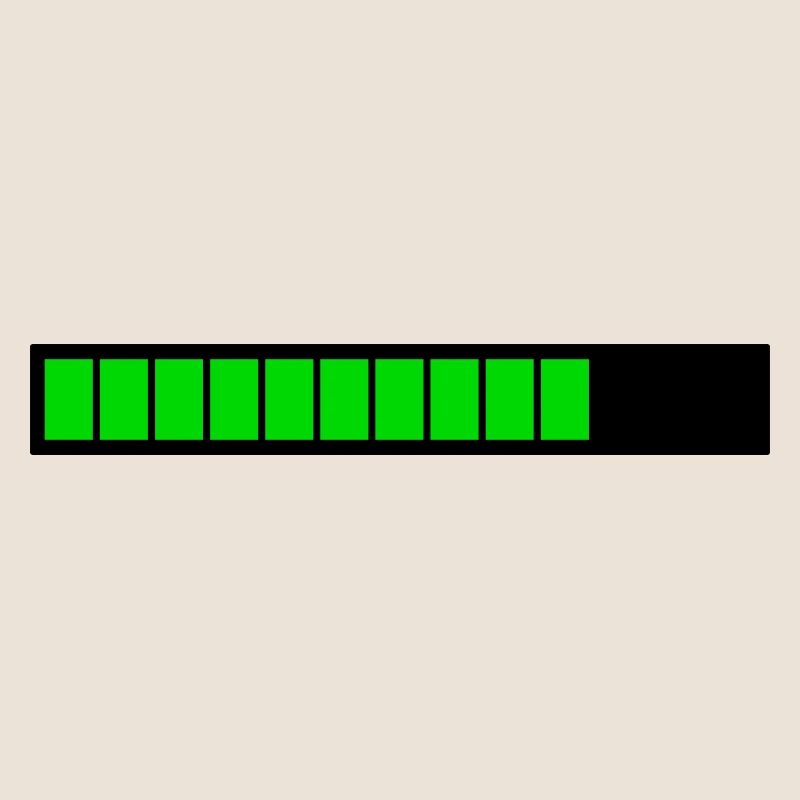 Rectangle loading bar Black Green (75%)