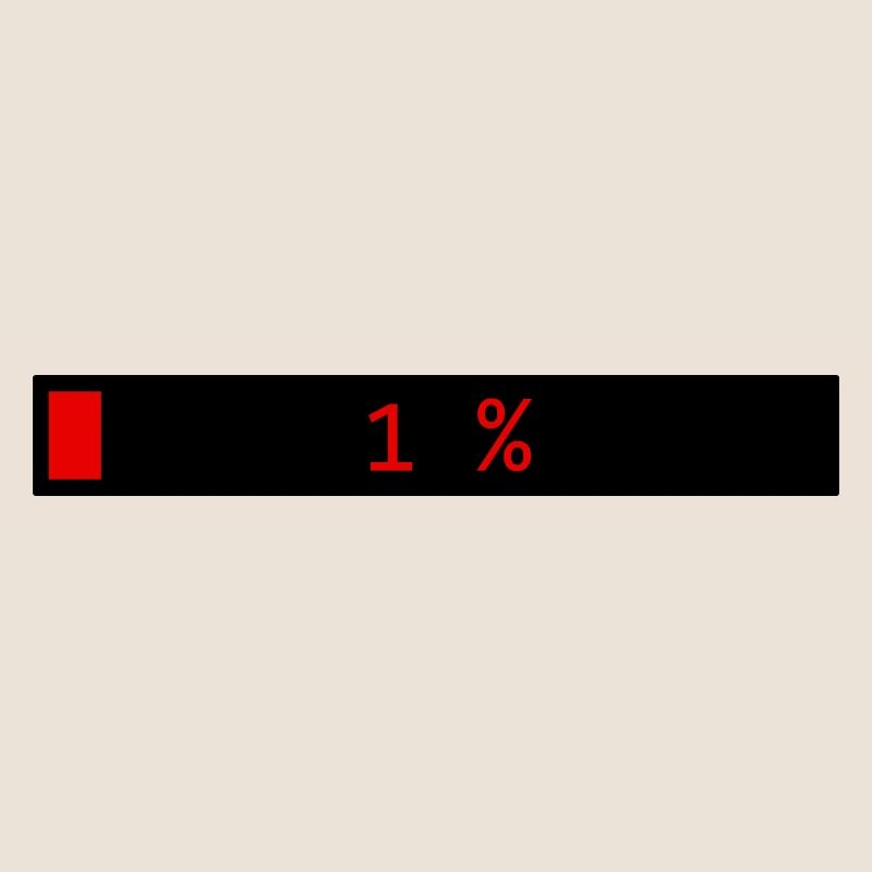 Rectangle loading bar Black Red 1%