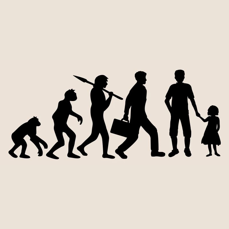 Papa Tochter Evolution Kind