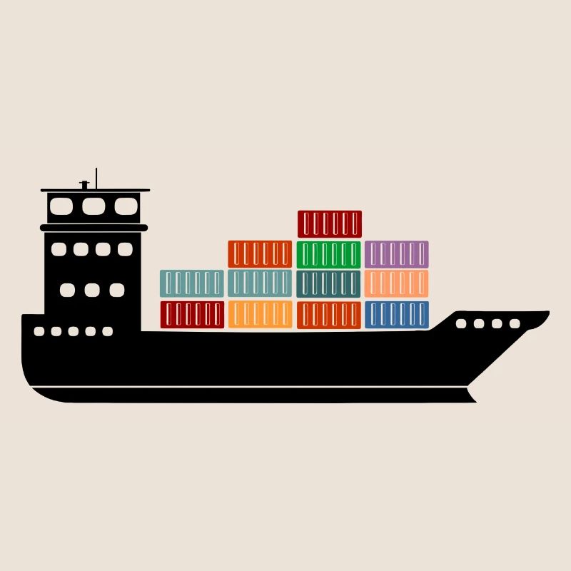 Seecontainerschiff oder Boot mit Containern