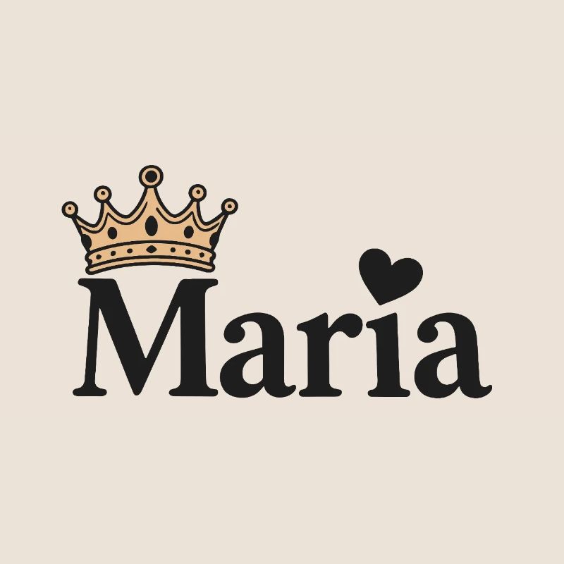 Mary First Name Crown Heart Gift Idea