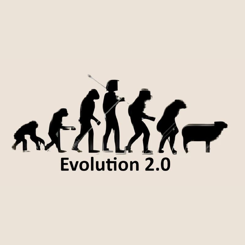 Evolution des Menschen in Silhouette