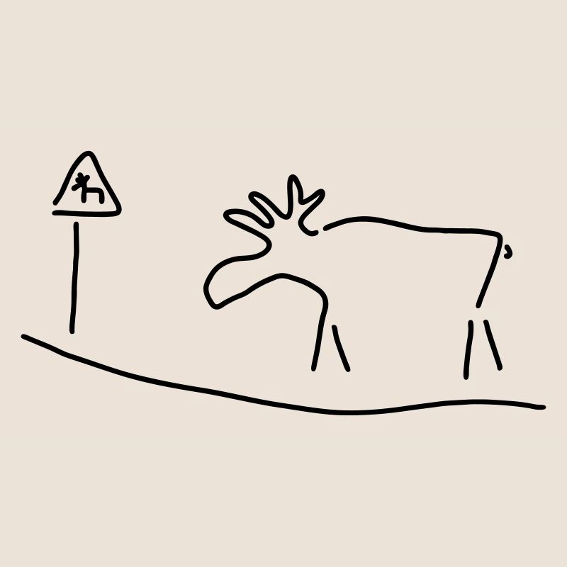 elch mit warnschild