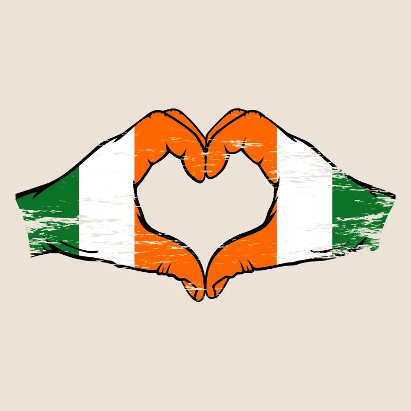 Drapeau de la Côte d’Ivoire d’Irlande Cœur utilisé