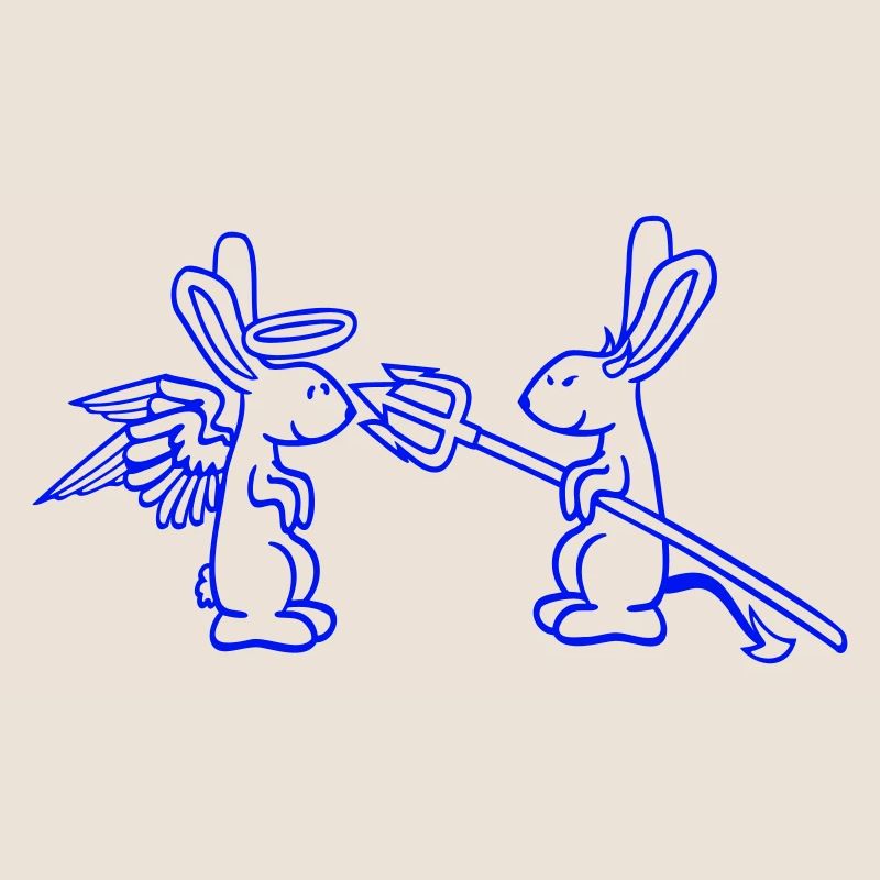 Rabbit Angel Conscience Devil Demon Evil Satan Hell