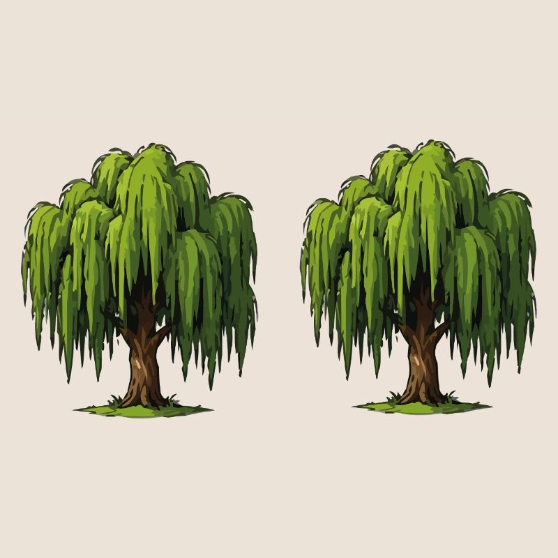 Double Willow Tree Scene