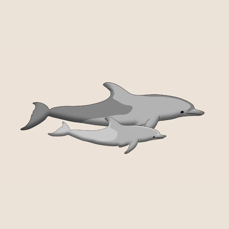 Delfinmutter mit Baby