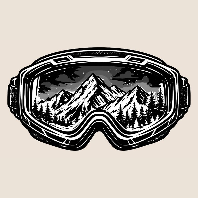 Mountains in ski goggle design