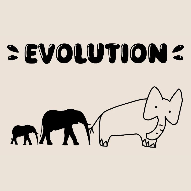 Elephant Evolution – Drôles d’étapes de l’évolution.