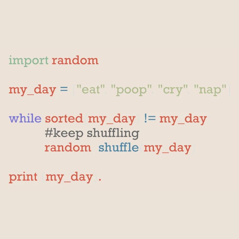 Drôle de code python sur la vie quotidienne, bébé