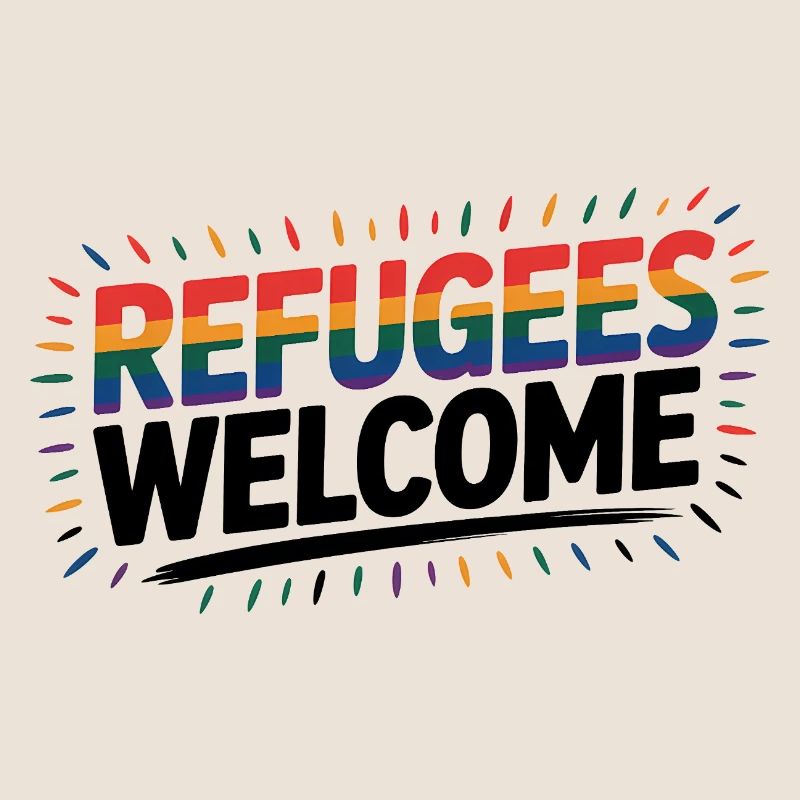 Refugees Welcome - Cool Pride Logo