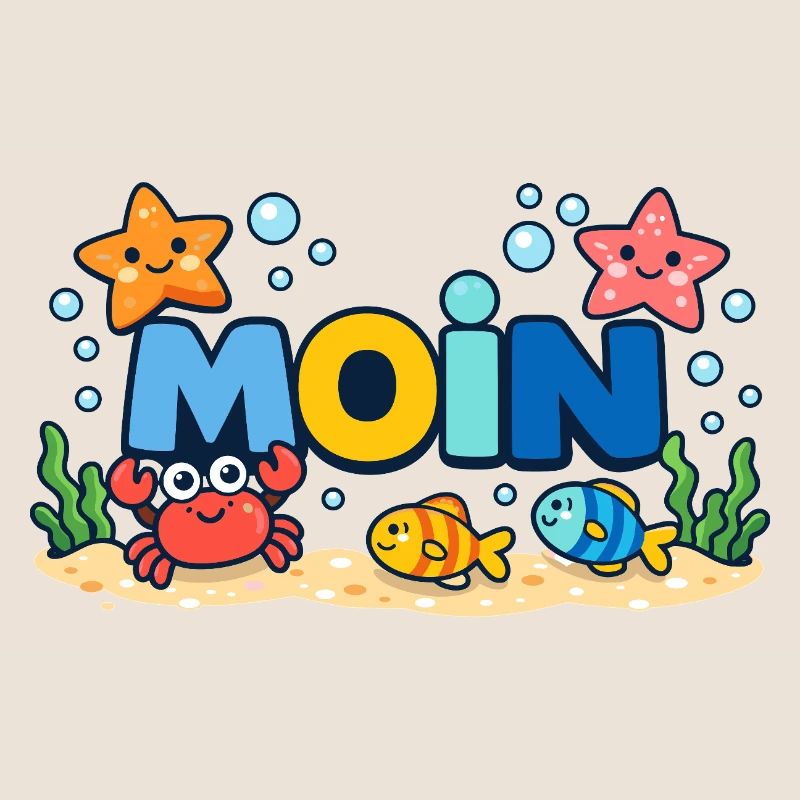 MOIN Möwe Leuchtturm Maritim Bunt