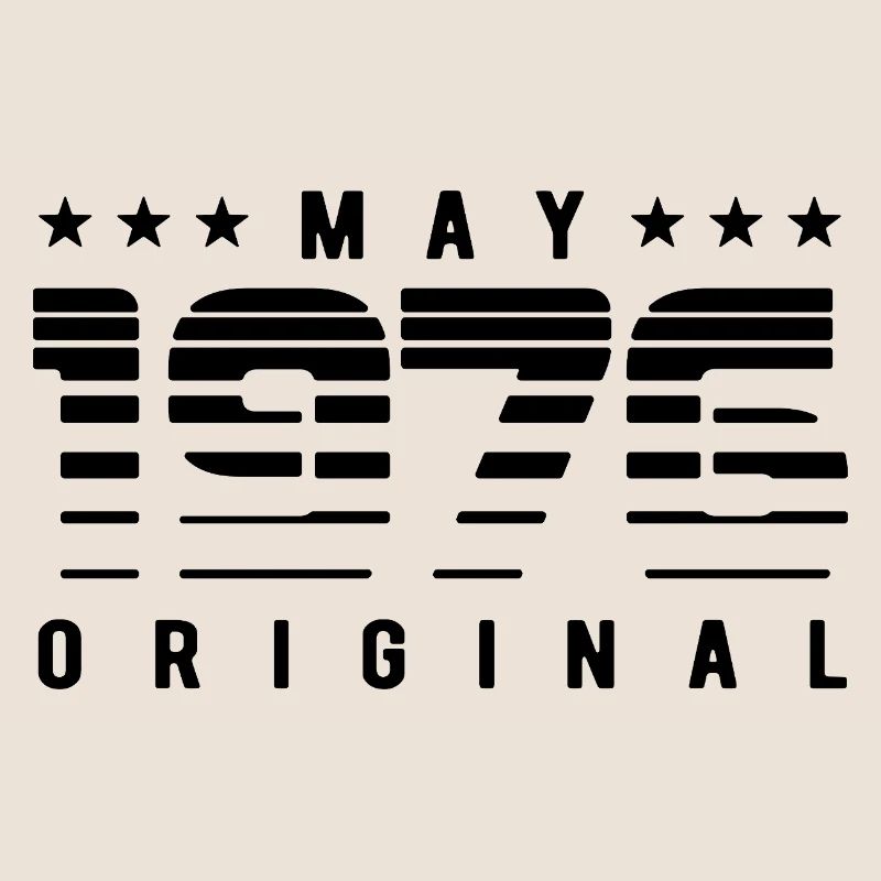 May 1976 Original Striped Vintage Geburtstag