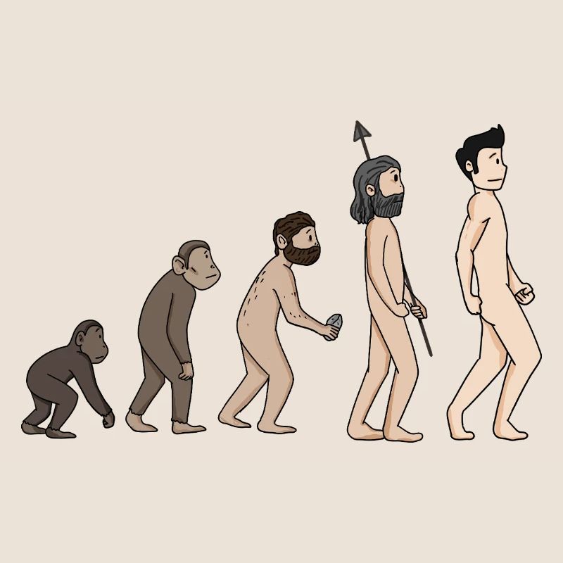 Menschheits Entwicklung - Evolution Illustration