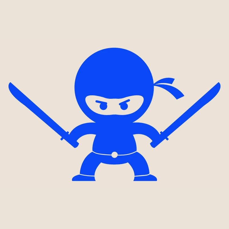 Ninja bleu avec deux épées