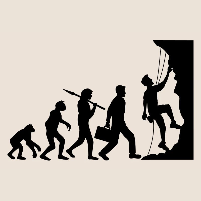 evolution entwicklung geboren steilwand bergsteige