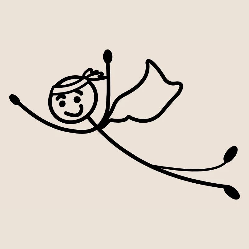 Super jung oder Mann fliegt schnell mit Umhang