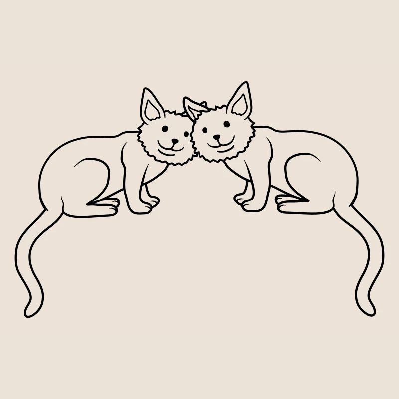 Katzen Team 2 Freunde