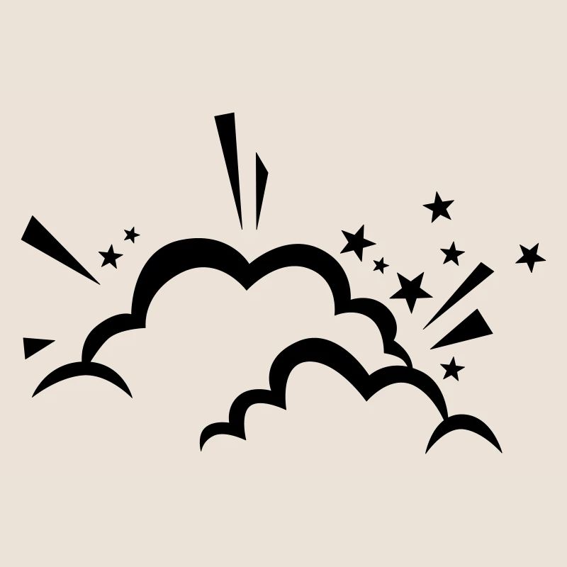 Comic Wolke nach Explosion