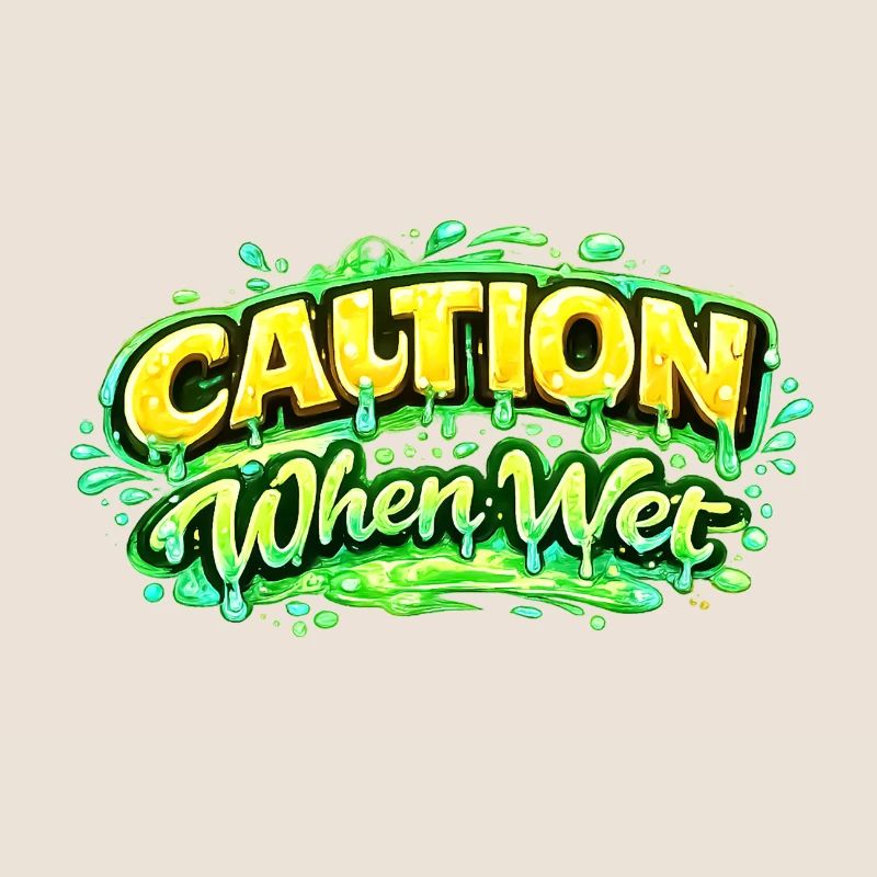 Caution When Wet Funny Flirty Statement Tee pun sp