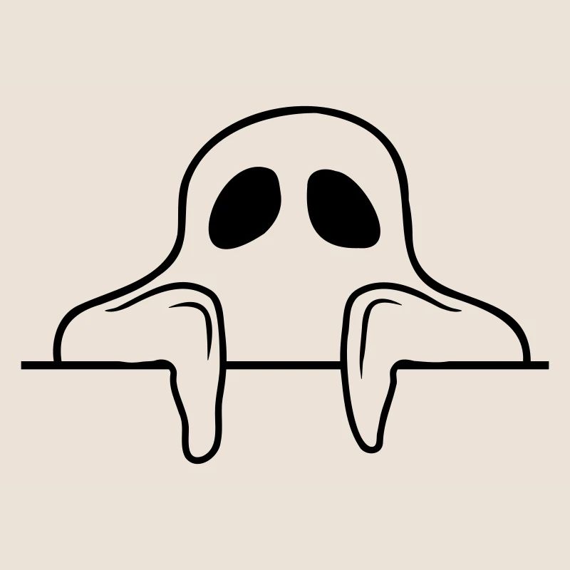 Comic Ghost Behind the Wall